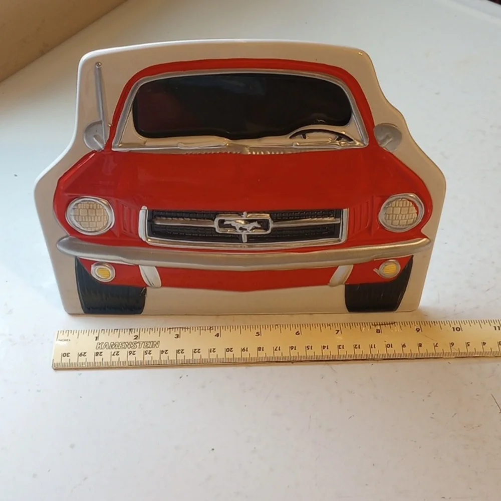 Vintage Ceramic Red Ford Mustang Car 3D Picture Frame